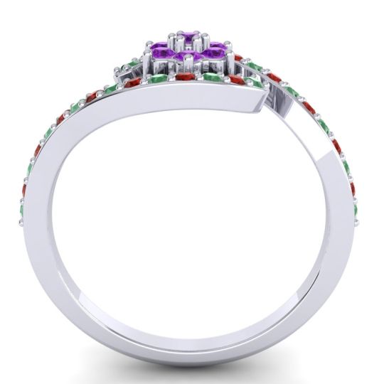 Simple Floral Pave Bypass Plava Ring