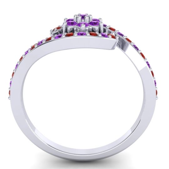 Simple Floral Pave Bypass Plava Ring