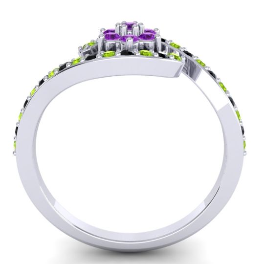 Simple Floral Pave Bypass Plava Ring