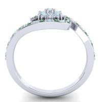 Simple Floral Pave Bypass Plava Ring