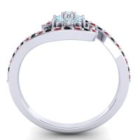 Simple Floral Pave Bypass Plava Ring