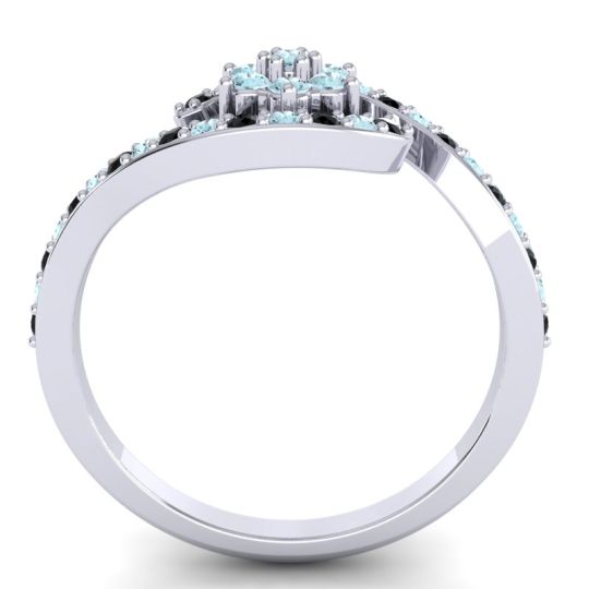 Simple Floral Pave Bypass Plava Ring