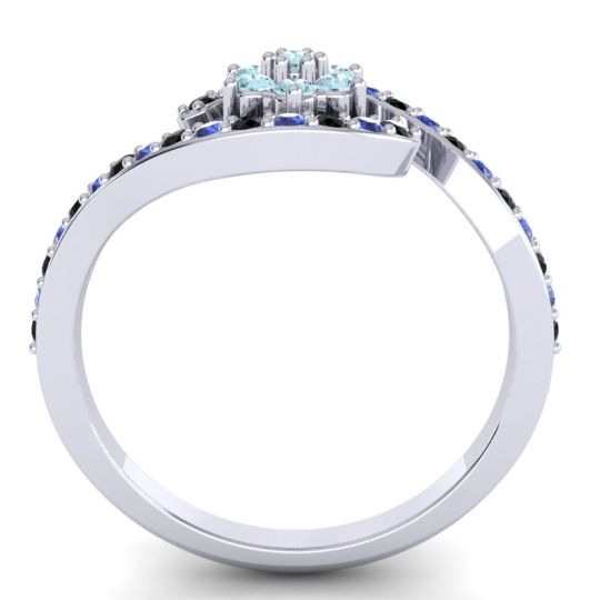 Simple Floral Pave Bypass Plava Ring