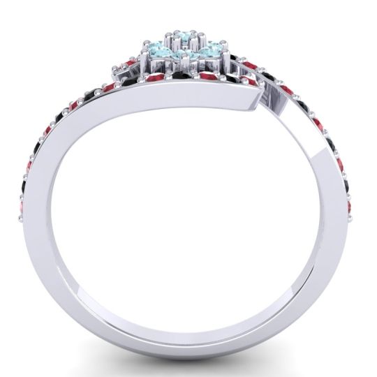 Simple Floral Pave Bypass Plava Ring