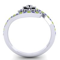 Simple Floral Pave Bypass Plava Ring