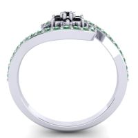 Simple Floral Pave Bypass Plava Ring