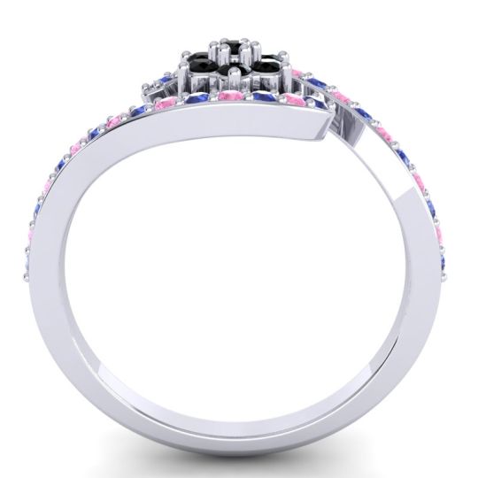 Simple Floral Pave Bypass Plava Ring