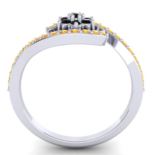 Simple Floral Pave Bypass Plava Ring