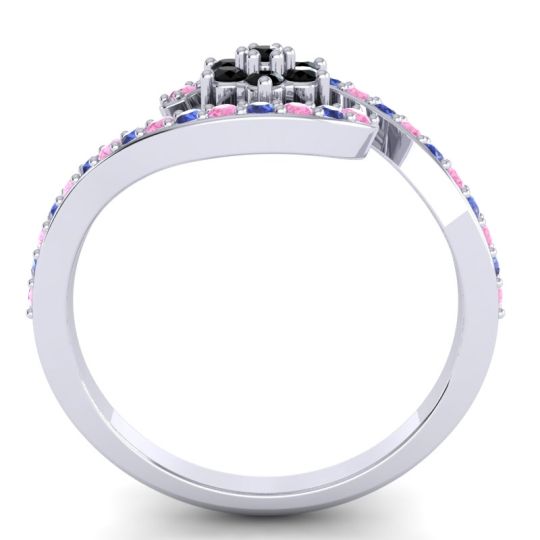 Simple Floral Pave Bypass Plava Ring