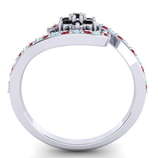 Simple Floral Pave Bypass Plava Ring