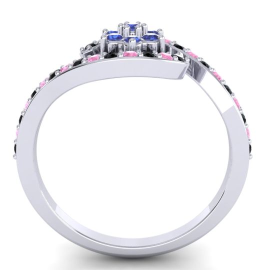 Simple Floral Pave Bypass Plava Ring