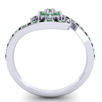 Simple Floral Pave Bypass Plava Ring