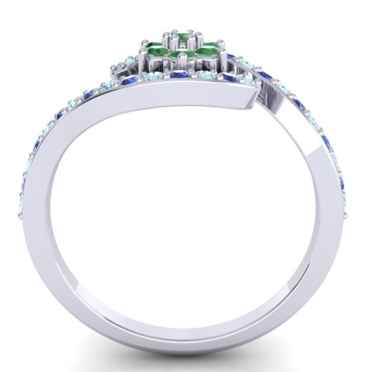 Simple Floral Pave Bypass Plava Ring