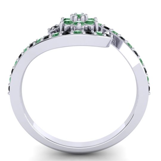 Simple Floral Pave Bypass Plava Ring