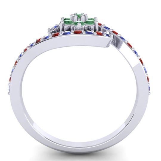 Simple Floral Pave Bypass Plava Ring