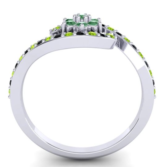 Simple Floral Pave Bypass Plava Ring