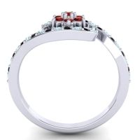 Simple Floral Pave Bypass Plava Ring