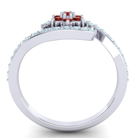 Simple Floral Pave Bypass Plava Ring