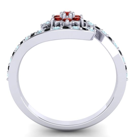 Simple Floral Pave Bypass Plava Ring