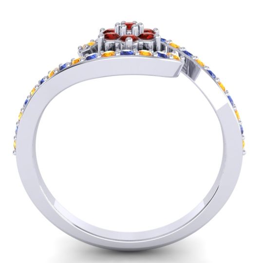 Simple Floral Pave Bypass Plava Ring