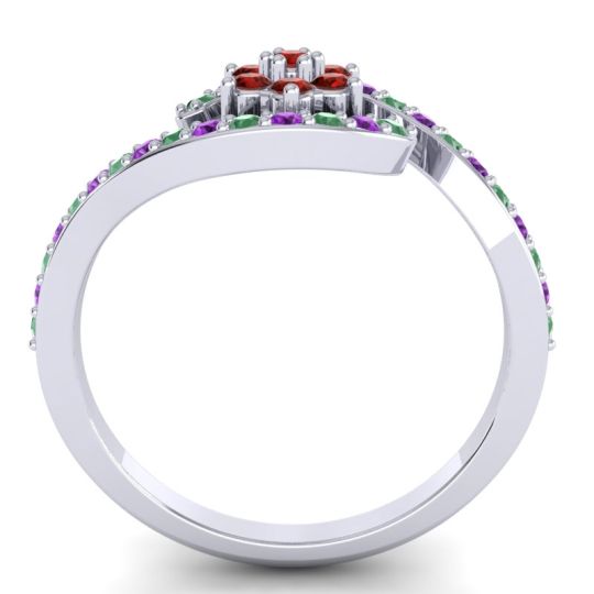 Simple Floral Pave Bypass Plava Ring