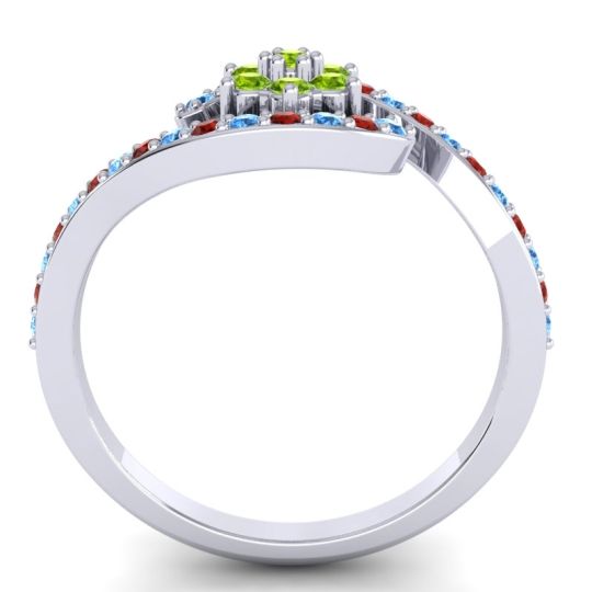 Simple Floral Pave Bypass Plava Ring