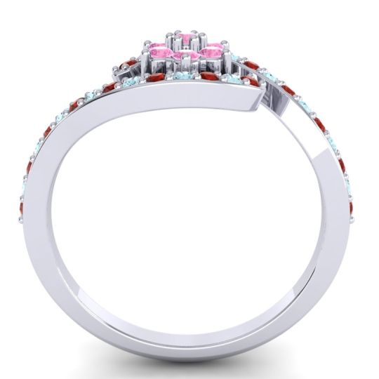 Simple Floral Pave Bypass Plava Ring