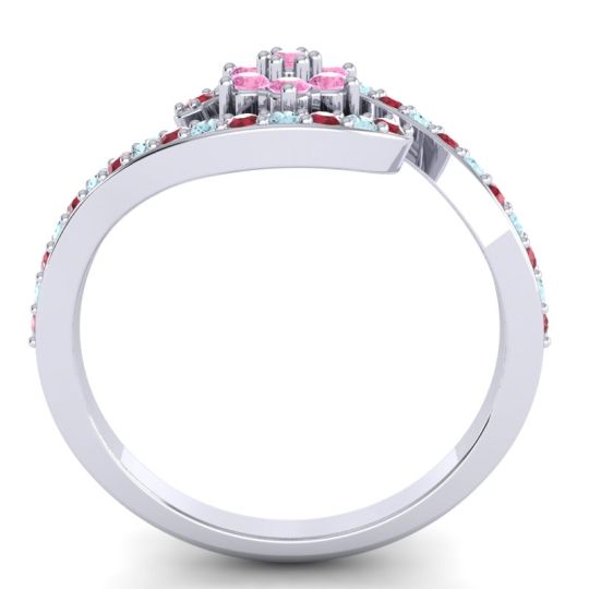 Simple Floral Pave Bypass Plava Ring