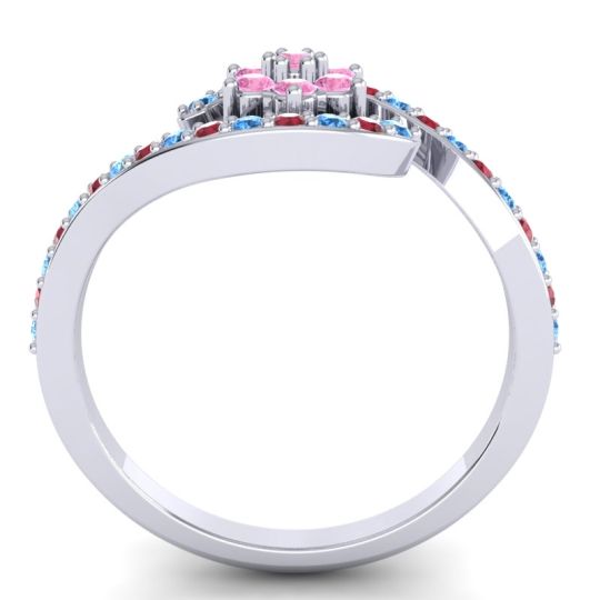 Simple Floral Pave Bypass Plava Ring