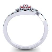 Simple Floral Pave Bypass Plava Ring