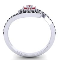 Simple Floral Pave Bypass Plava Ring
