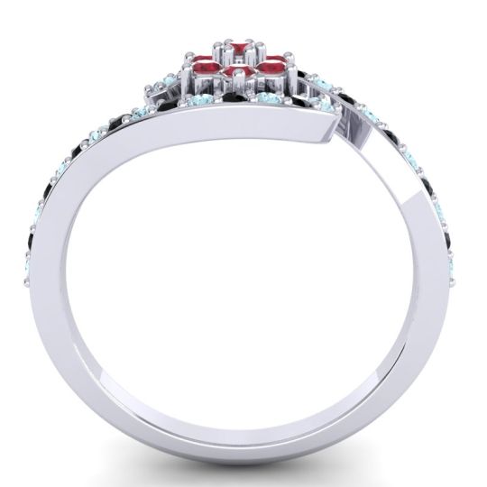 Simple Floral Pave Bypass Plava Ring
