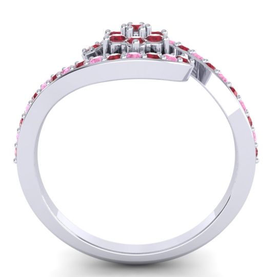 Simple Floral Pave Bypass Plava Ring