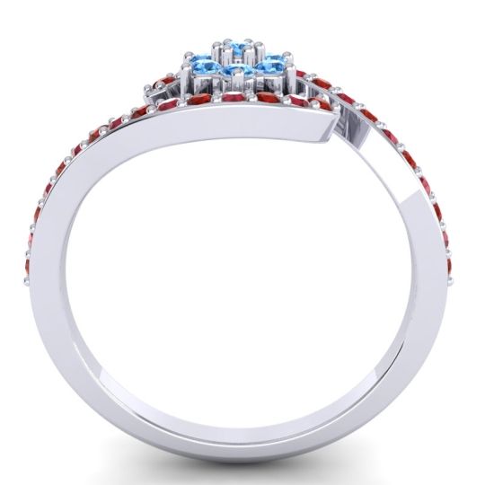 Simple Floral Pave Bypass Plava Ring