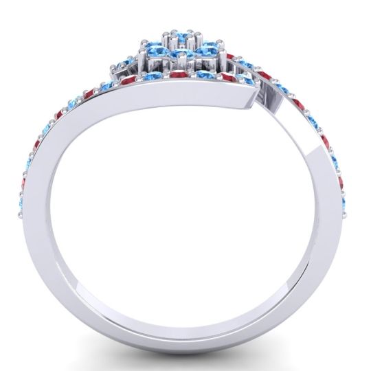 Simple Floral Pave Bypass Plava Ring