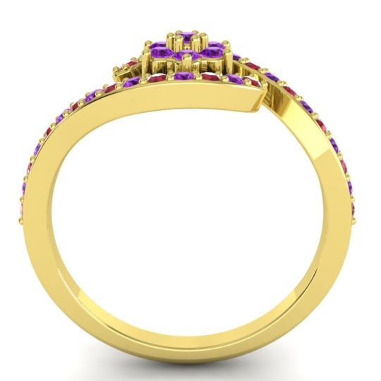 Simple Floral Pave Bypass Plava Ring