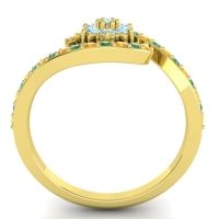 Simple Floral Pave Bypass Plava Ring