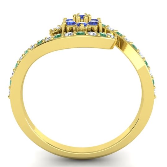 Simple Floral Pave Bypass Plava Ring