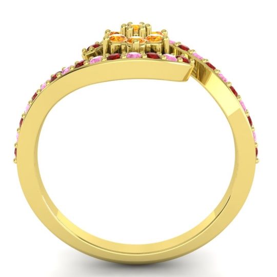 Simple Floral Pave Bypass Plava Ring