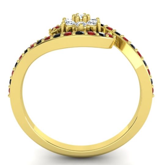 Simple Floral Pave Bypass Plava Ring