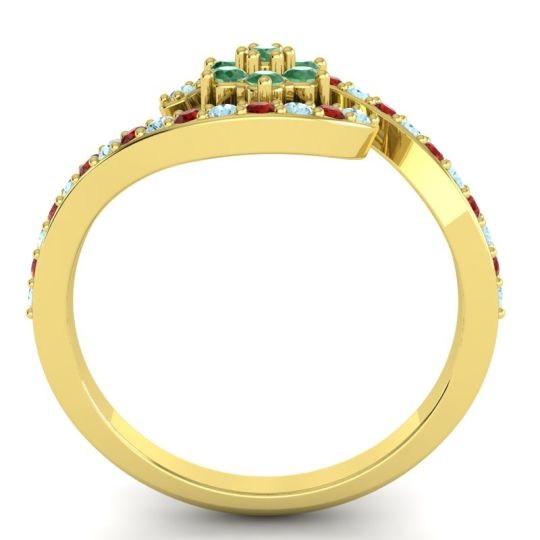 Simple Floral Pave Bypass Plava Ring