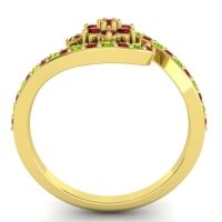 Simple Floral Pave Bypass Plava Ring