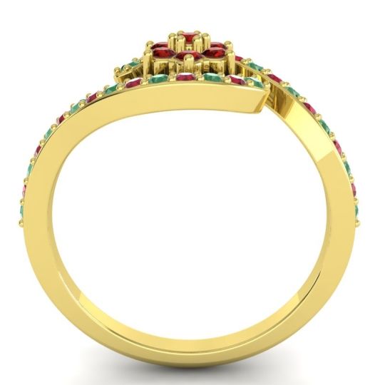 Simple Floral Pave Bypass Plava Ring