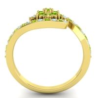 Simple Floral Pave Bypass Plava Ring