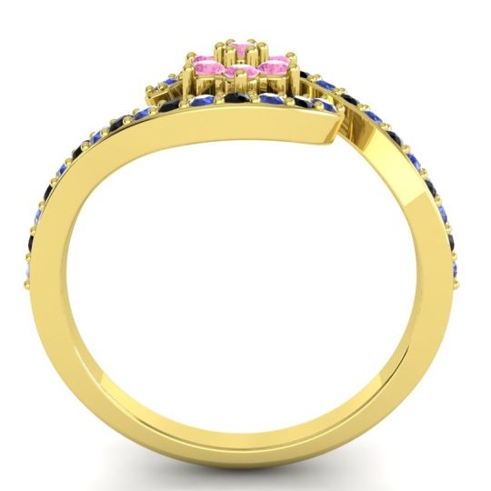 Simple Floral Pave Bypass Plava Ring