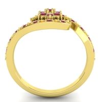 Simple Floral Pave Bypass Plava Ring