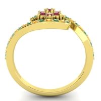 Simple Floral Pave Bypass Plava Ring