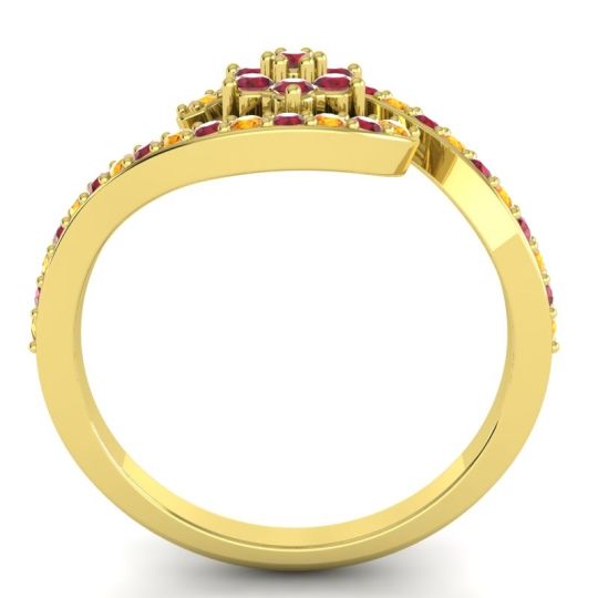 Simple Floral Pave Bypass Plava Ring