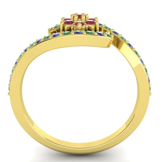 Simple Floral Pave Bypass Plava Ring