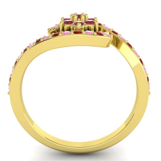 Simple Floral Pave Bypass Plava Ring